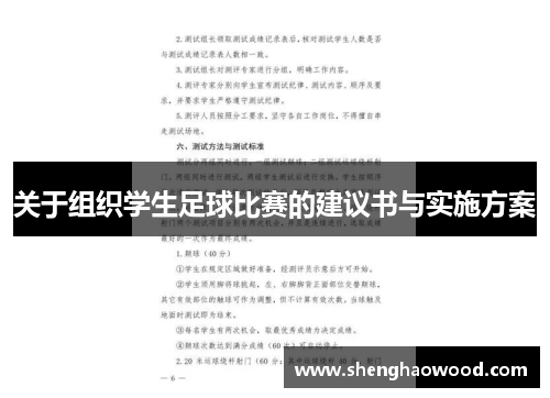 关于组织学生足球比赛的建议书与实施方案